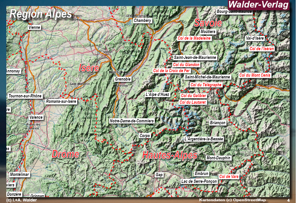 Reiseführer 'Sehenswertes in der Region Rhône-Alpes - Karte 3 