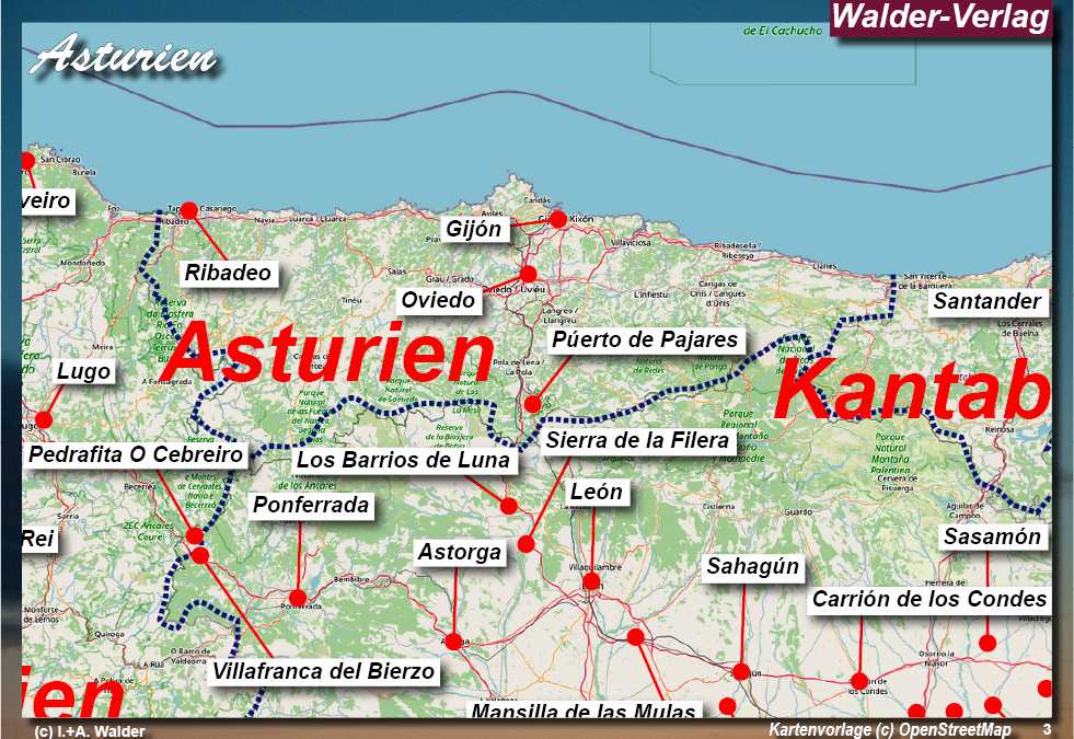 Reiseführer Karte Asturien
