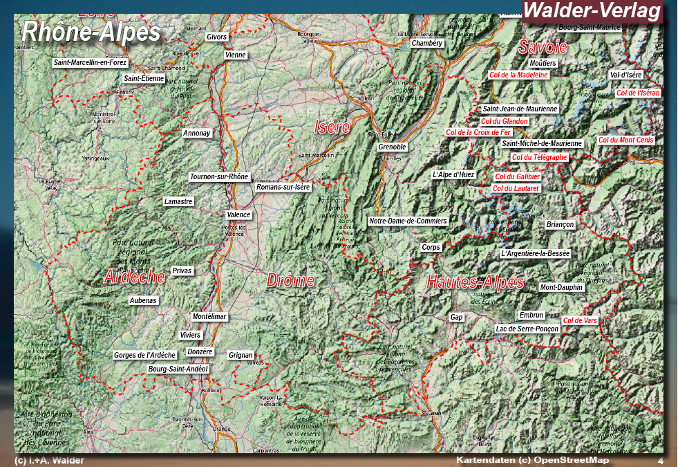 Reiseführer 'Sehenswertes in der Region Rhône-Alpes - Karte 3 