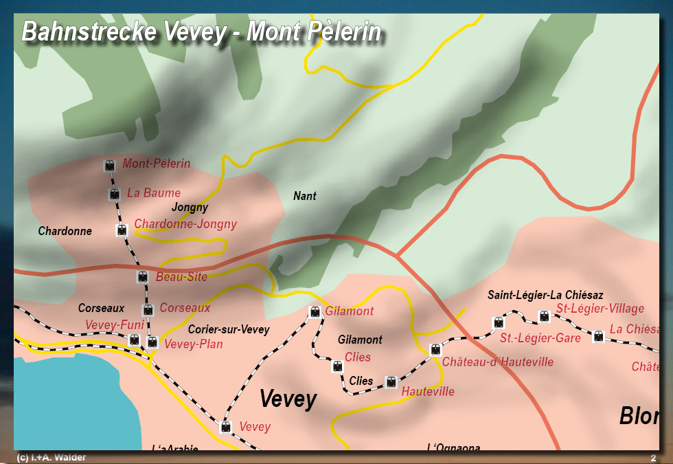 Reiseführer Standseilbahn Vevey - Mont P&egrave;lerin