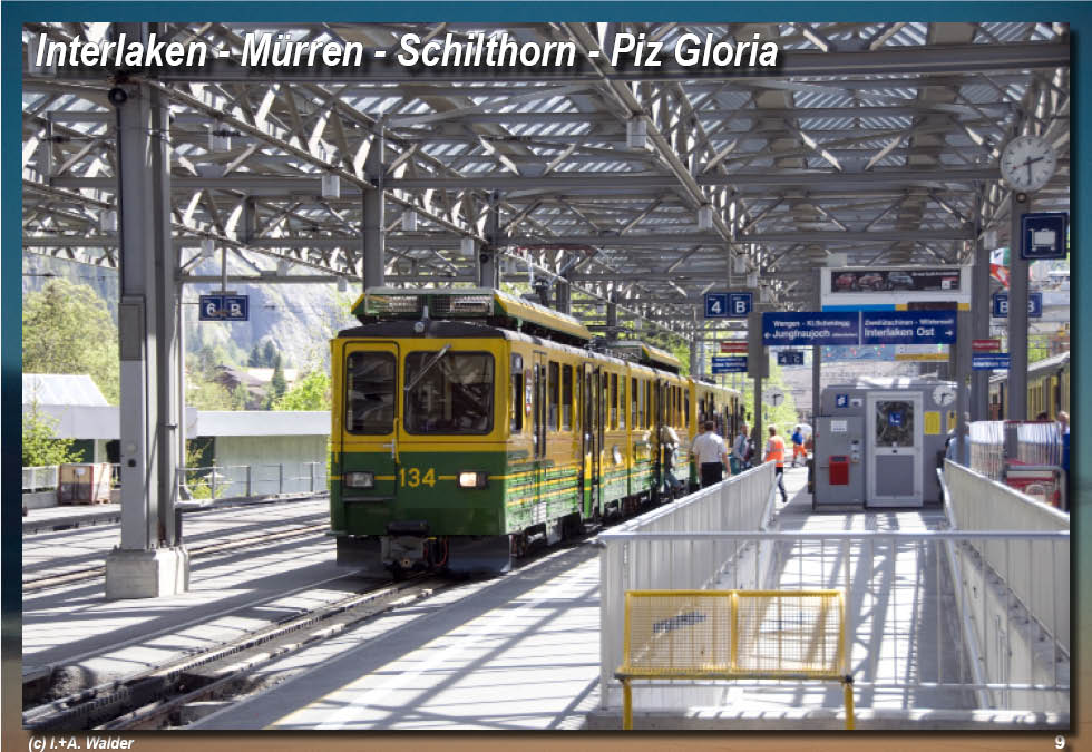 Reiseführer Bahnfahrt von Interlaken - Mürren - Schilthorn - Piz Gloria