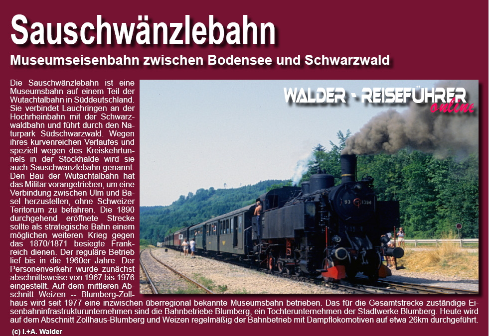 Walder-Verlag Reisetipps-Europa Reiseführer Museumsbahn Sauschwänzlebahn
