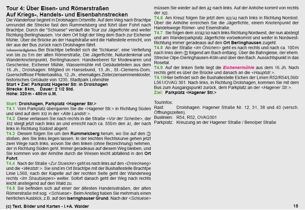 Reiseführer Wander-Tour 4 - Über Eisen- und Römerstraßen - Auf Kriegs-, Handels- und Eisenbahnstrecken