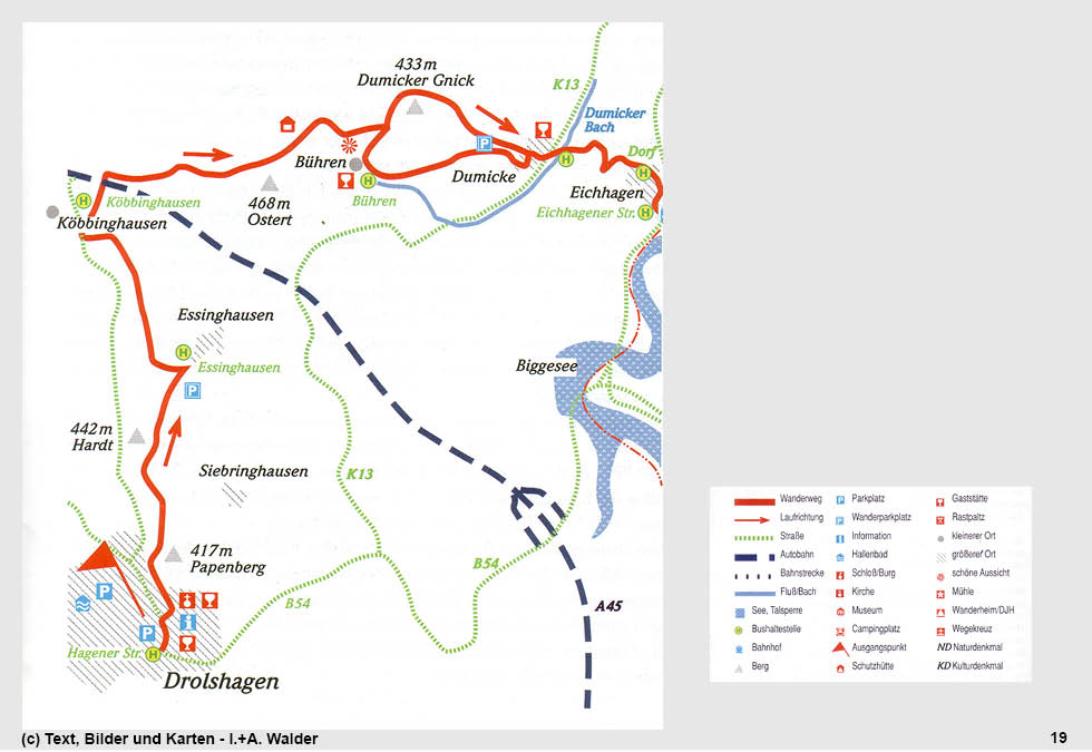 Reiseführer Wander-Tour 5 - Wanderung auf zwei X-Wegen - über sieben Berge wie die sieben Zwerge