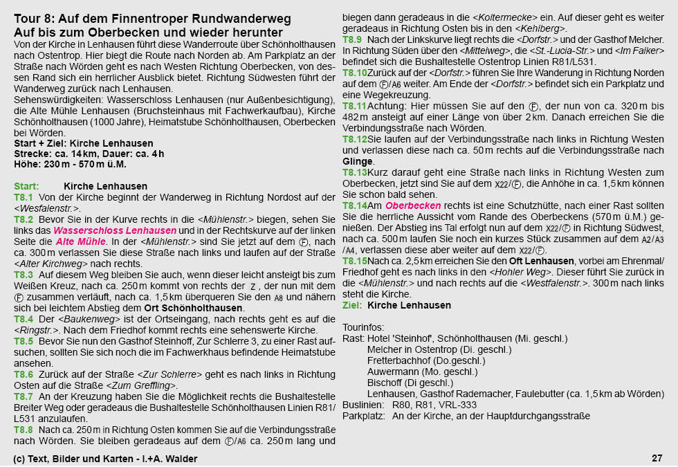 Reiseführer Wander-Tour 8 - Auf dem Finnentroper Rundwanderweg - Auf bis zum Oberbecken und wieder herunter