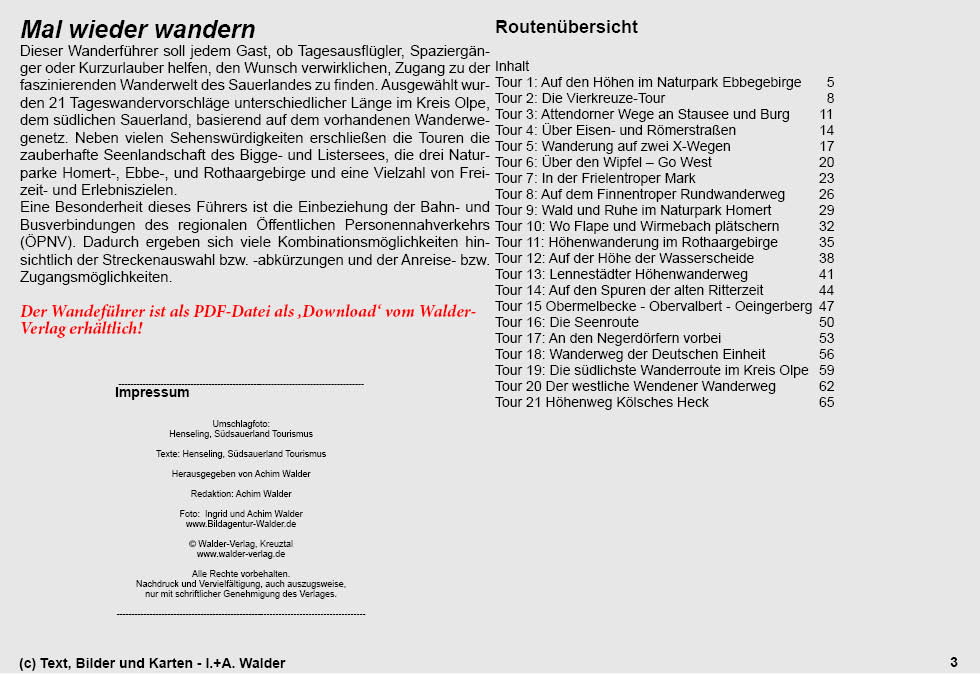 Reiseführer Auf den Höhen im Naturpark Ebbegebirge Reiseführer Wander-Tour 1 - Auf den Höhen im Naturpark Ebbegebirge - vom Biggesee auf den Ebbekamm