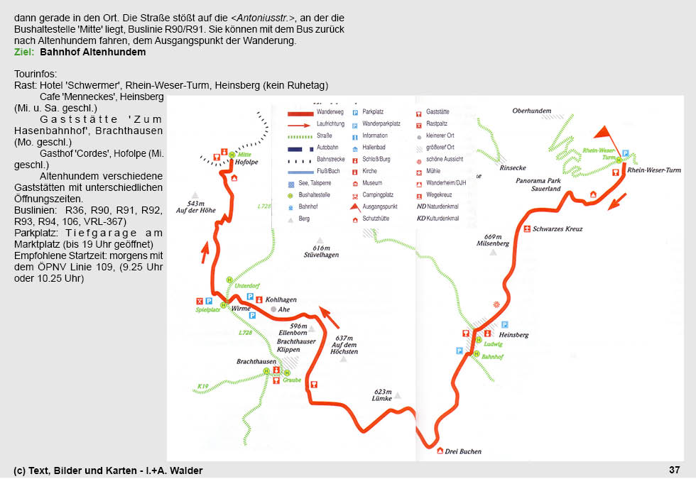 Reiseführer Wander-Tour 11 - Höhenwanderung im Rothaargebirge - Altenhundem, Rhein-Weser-Turm und Hofolpe