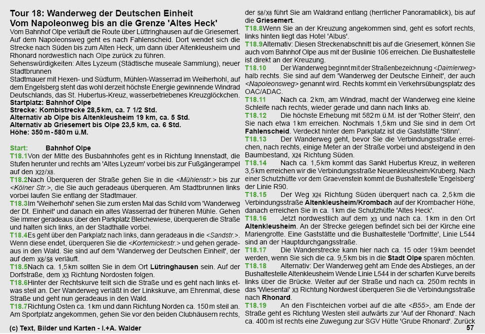 Reiseführer Wander-Tour 18 - Wanderweg der Deutschen Einheit - Vom Napoleonweg bis an die Grenze 'Altes Heck'