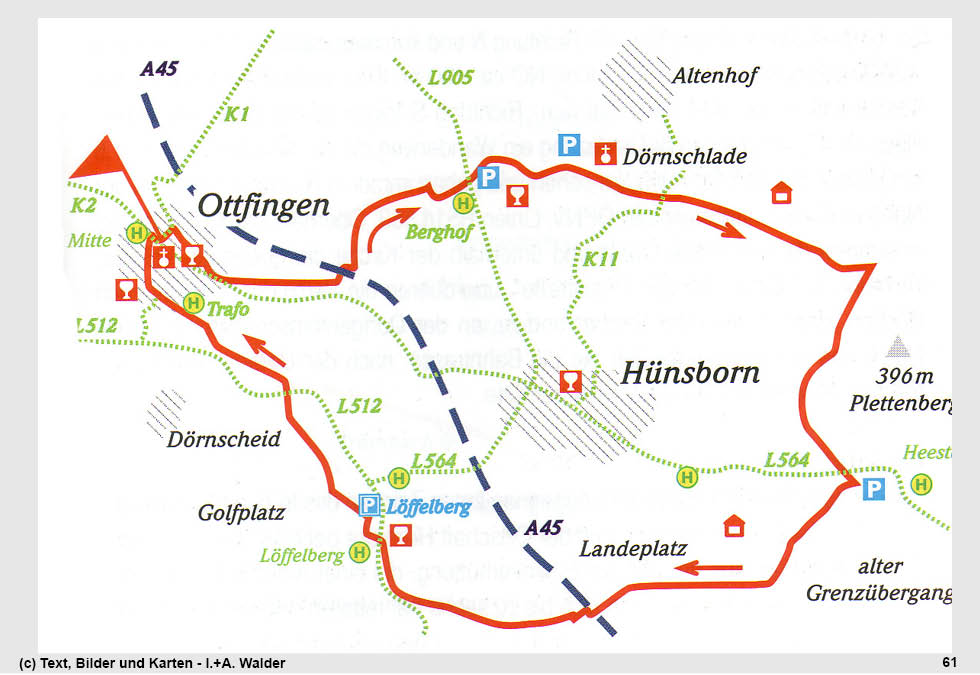 Reiseführer Wander-Tour 19 - Die südlichste Wanderroute im Kreis Olpe - Entlang am Grenzwall rund um Hünsborn 