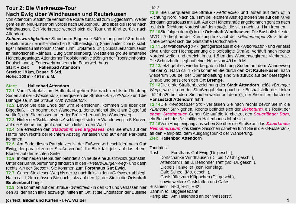 Reiseführer Wander-Tour 2 - Die Vierkreuze-Tour nach Ewig - über Windhausen und Rauterkusen