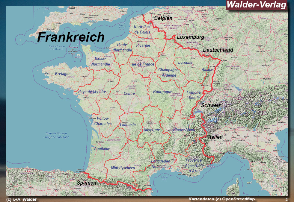 Walder-Verlag Reisetipps-Europa Karte Frankreich