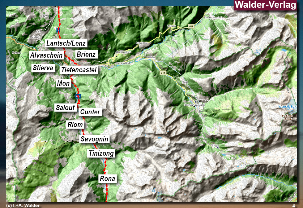 Mit dem Schweizer Postauto von Chur nach Sankt Moritz