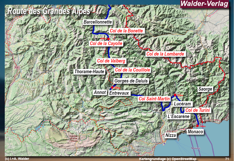 Reiseführer 'Route des Grandes Alpes Nice - Region Provence - Alpes - Côte d'Azur