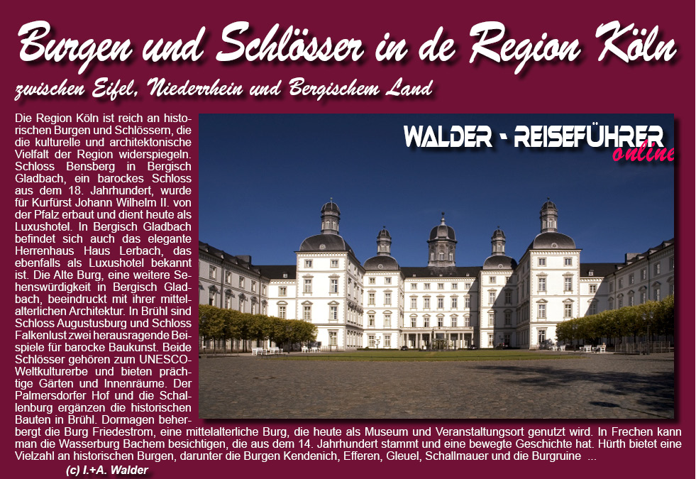 Burgen und Schlössen in der Region Köln