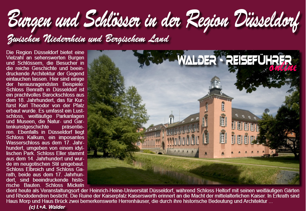Reiseführer Burgen und Schlösser in der Region Düsseldorf