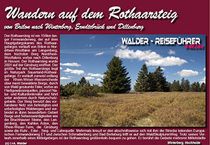 Walder-Verlag Reisetipps-Europa Wander-Reiseführer Rothaarsteig