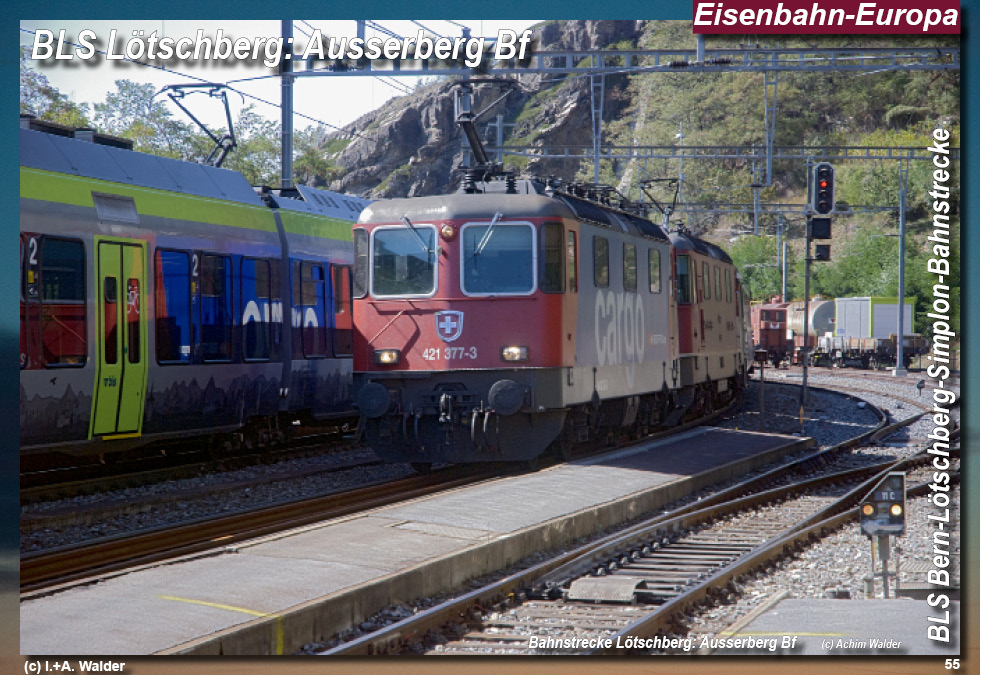 BLS Bahnstrecke Bern-Lötschberg-Simplon- Lokomotiven und Wagen