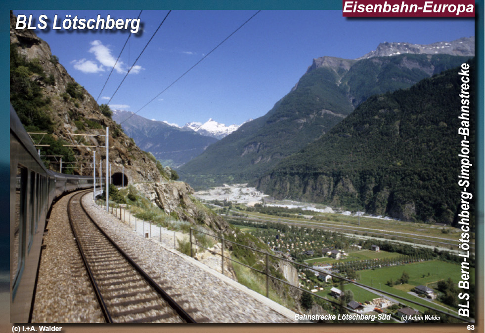 BLS Bahnstrecke Bern-Lötschberg-Simplon- Lokomotiven und Wagen