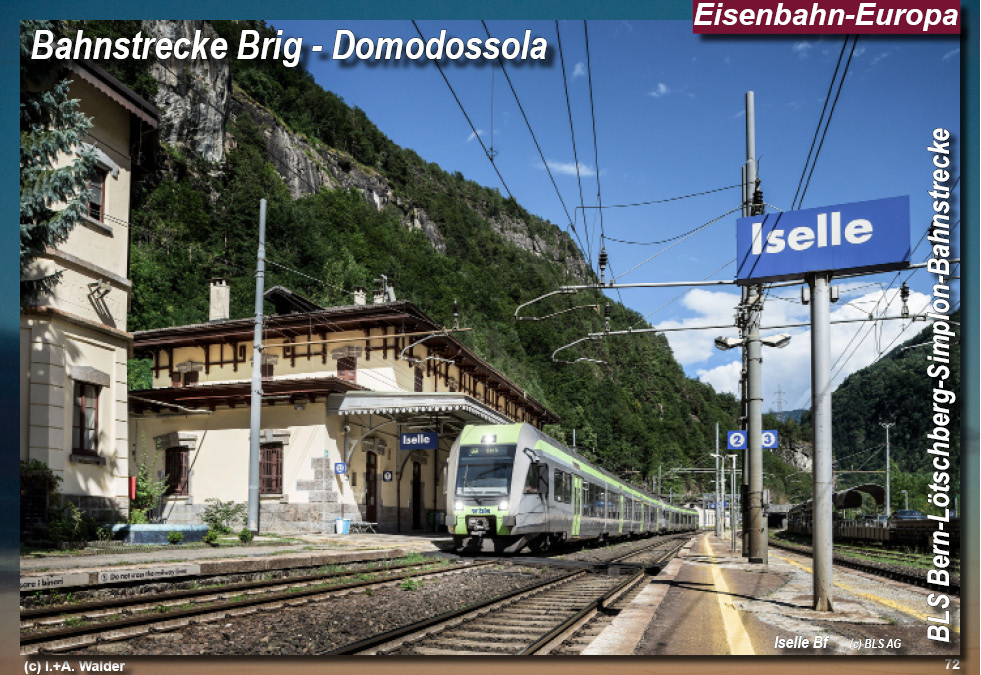 BLS Bahnstrecke Bern-Lötschberg-Simplon- Lokomotiven und Wagen
