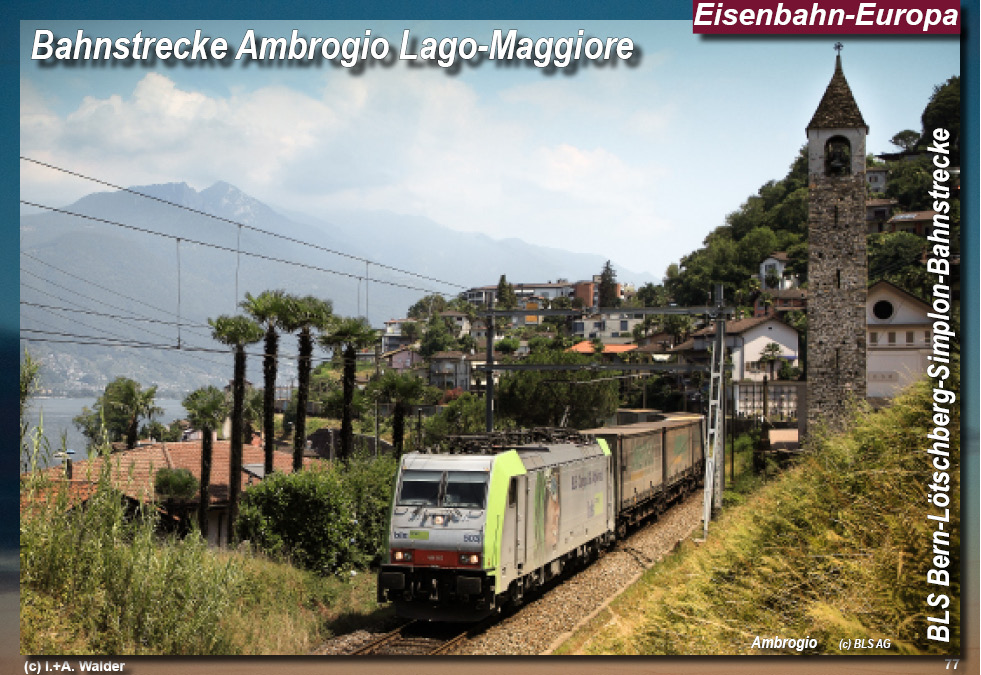 BLS Bahnstrecke Bern-Lötschberg-Simplon- Lokomotiven und Wagen