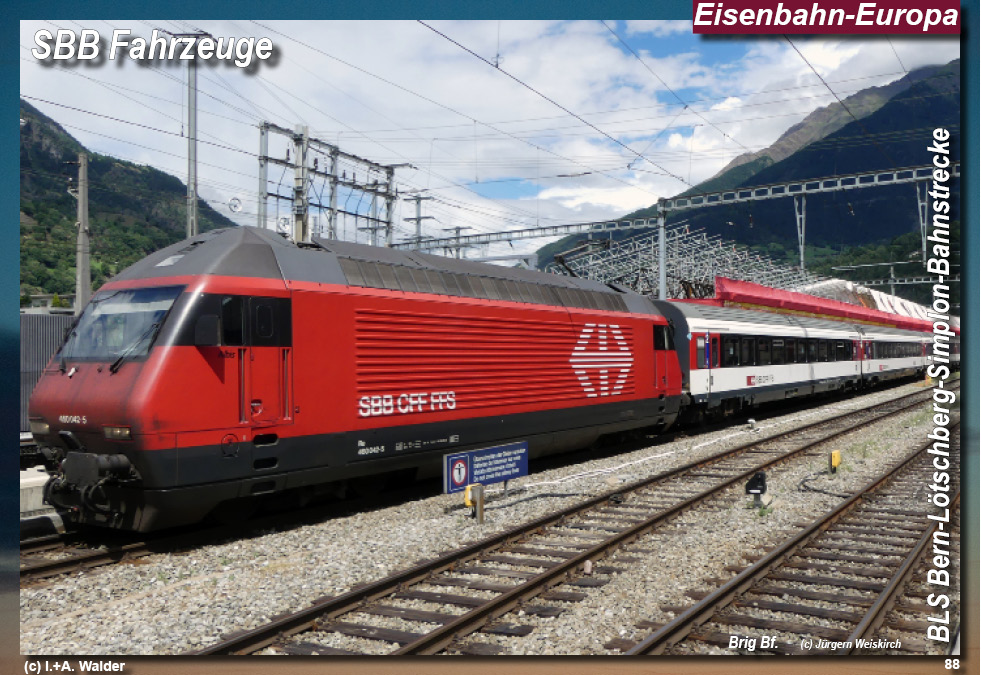 BLS Bahnstrecke Bern-Lötschberg-Simplon- Lokomotiven und Wagen
