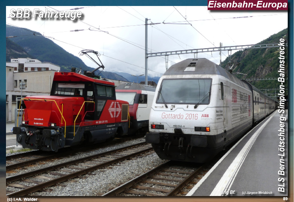 BLS Bahnstrecke Bern-Lötschberg-Simplon- Lokomotiven und Wagen