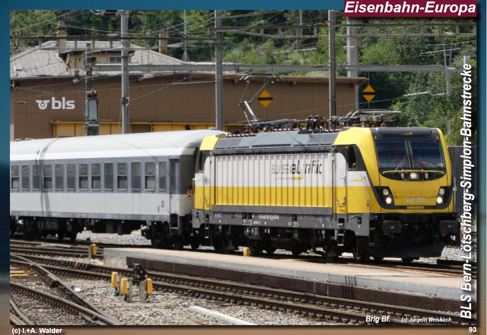 BLS Bahnstrecke Bern-Lötschberg-Simplon- Lokomotiven und Wagen