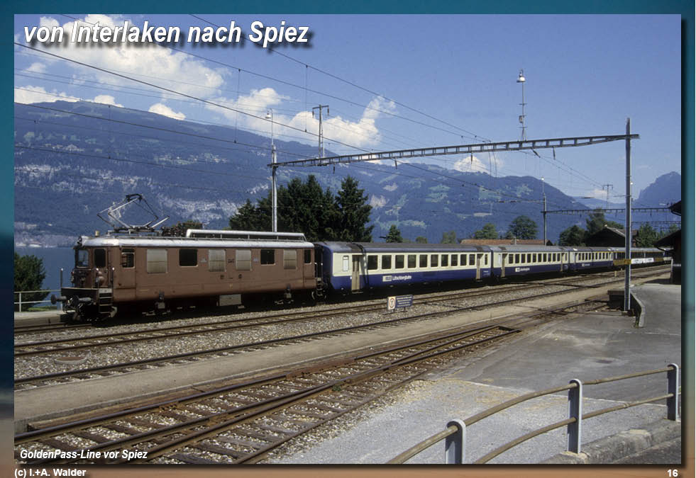 Bahnstrecke GoldenPass-Line von Zürich über Luzern, Interlaken, Spiez, Gstaad und Montreux nach Genf 