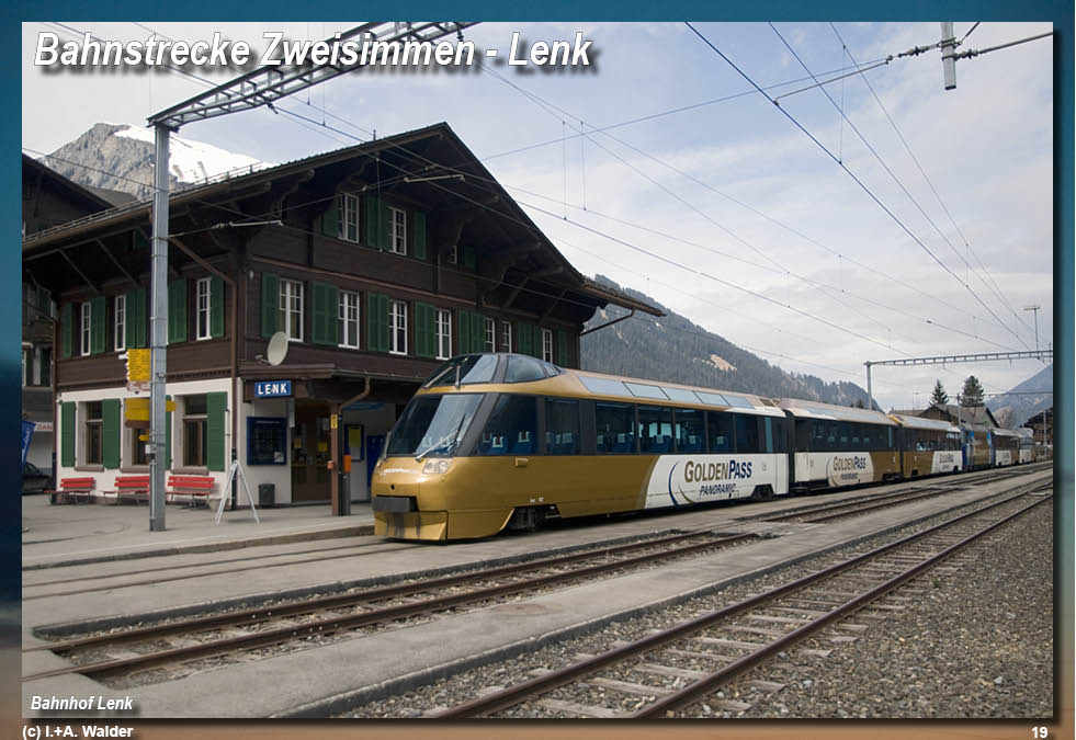 Bahnstrecke GoldenPass-Line von Zürich über Luzern, Interlaken, Spiez, Gstaad und Montreux nach Genf 