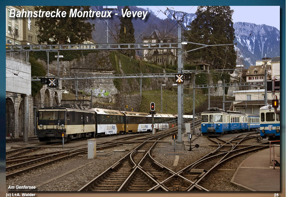 Bahnstrecke GoldenPass-Line von Zürich über Luzern, Interlaken, Spiez, Gstaad und Montreux nach Genf 