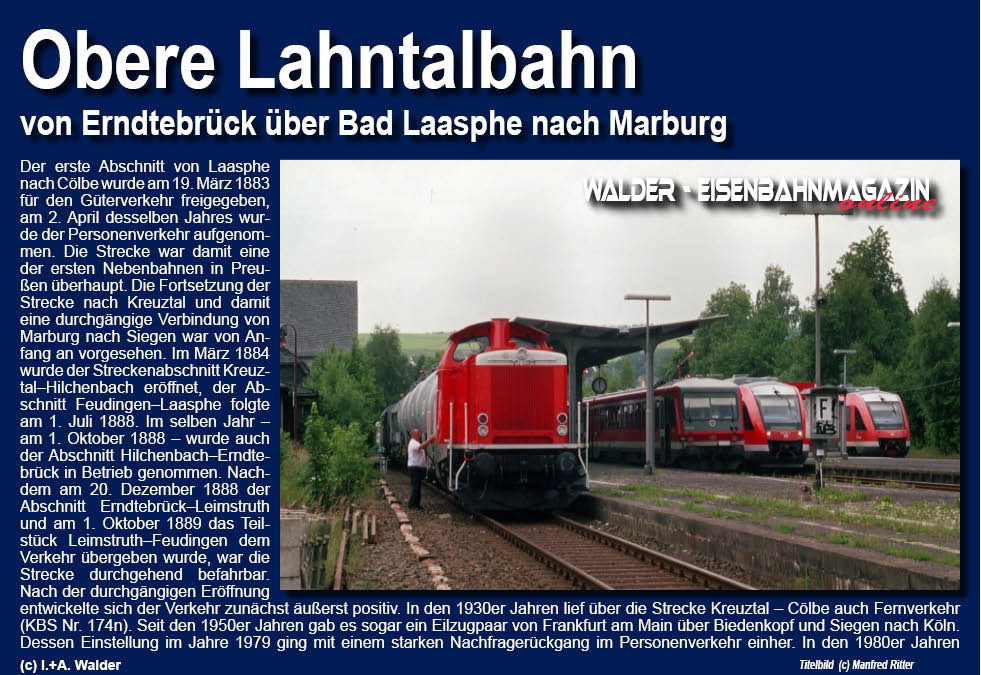 Eisenbahnmagazin Obere Lahntalbahn - Marburg -- Bad Laasphe -- Erndtebrück Eisenbahnmagazin Obere Lahntalbahn - Marburg -- Bad Laasphe -- Erndtebrück