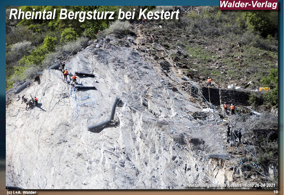 Eisenbahnmagazin Rheintal Bergsturz bei Kestert am 16. März 2021