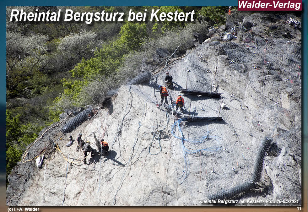 Eisenbahnmagazin Rheintal Bergsturz bei Kestert am 16. März 2021