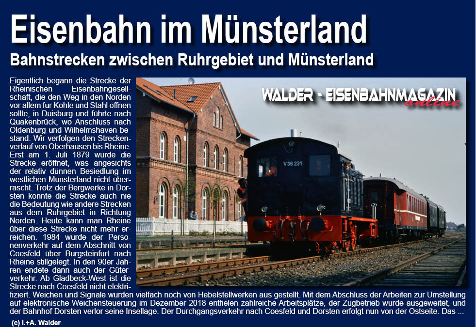 Eisenbahn zwischen Ruhrgebiet und Münsterland