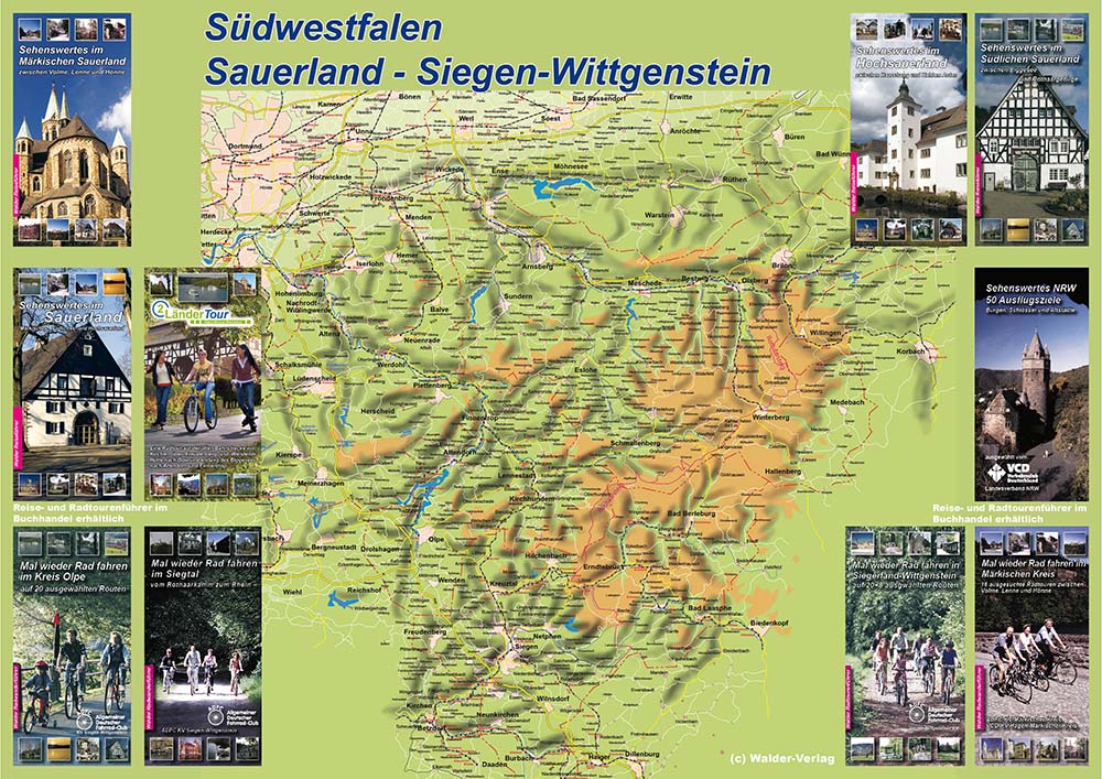 Walder-Verlag Reisetipps-Europa Freizeitkarte Suedwestfalenkarte
