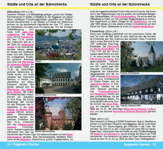 Radtouren Wandertouren Biggesee Biggeseehbahn