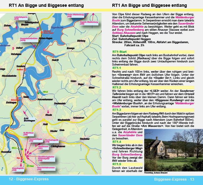 Radtouren Wandertouren Biggesee Biggeseehbahn