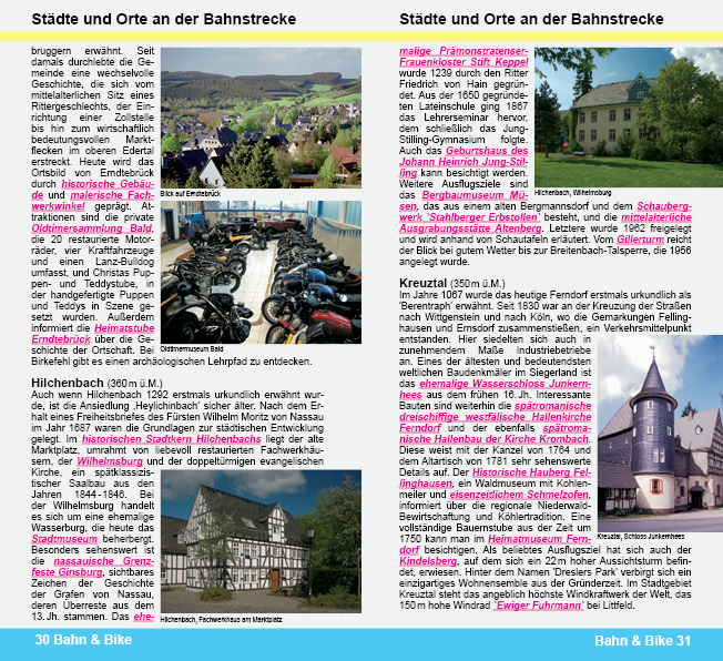 Radtour Wandertour Rothaarbahn und Obere Lahntalbahn