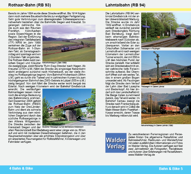 Radtour Wandertour Rothaarbahn und Obere Lahntalbahn