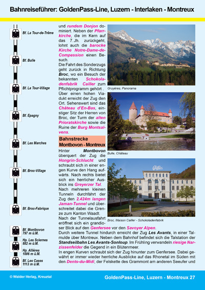 Walder-Verlag Reisetipps-Europa Bahnreisef&uuml;hrer: GoldenPass-Line