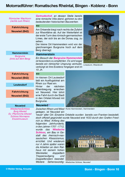 Walder-Verlag Reisetipps-Europa Motorradtour durch Romantische Rheintal