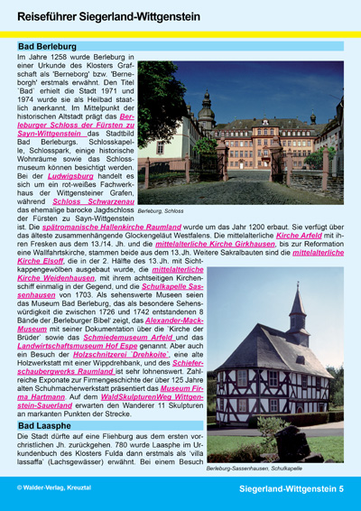 Walder-Verlag Reisetipps-Europa Reisef&uuml;hrer Siegerland-Wittgenstein