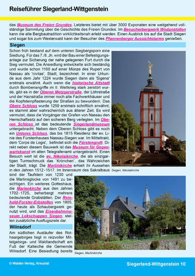 Walder-Verlag Reisetipps-Europa Reisef&uuml;hrer Siegerland-Wittgenstein