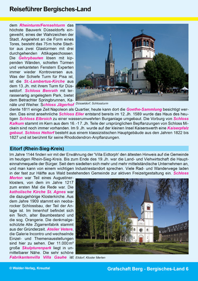 Walder-Verlag Reisetipps-Europa Reisef&uuml;hrer Bergisches Land