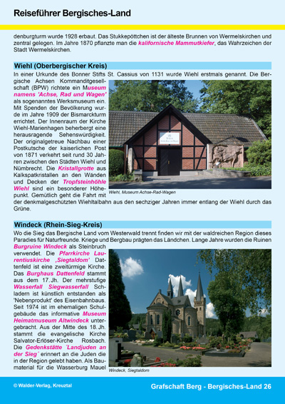 Walder-Verlag Reisetipps-Europa Reisef&uuml;hrer Bergisches Land