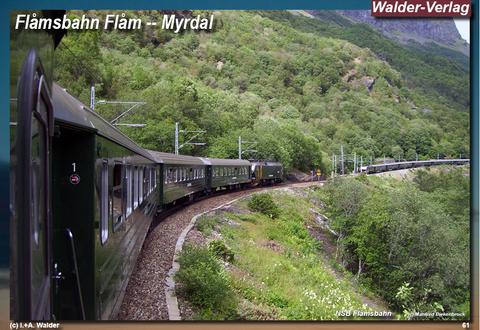 Reiseführer Bahnreise durch Skandinavien - Flåmsbana Myrdal -- Flåm
